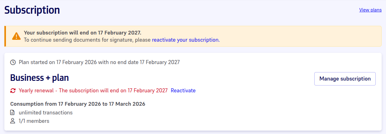 Reactivate cancelled subscription
